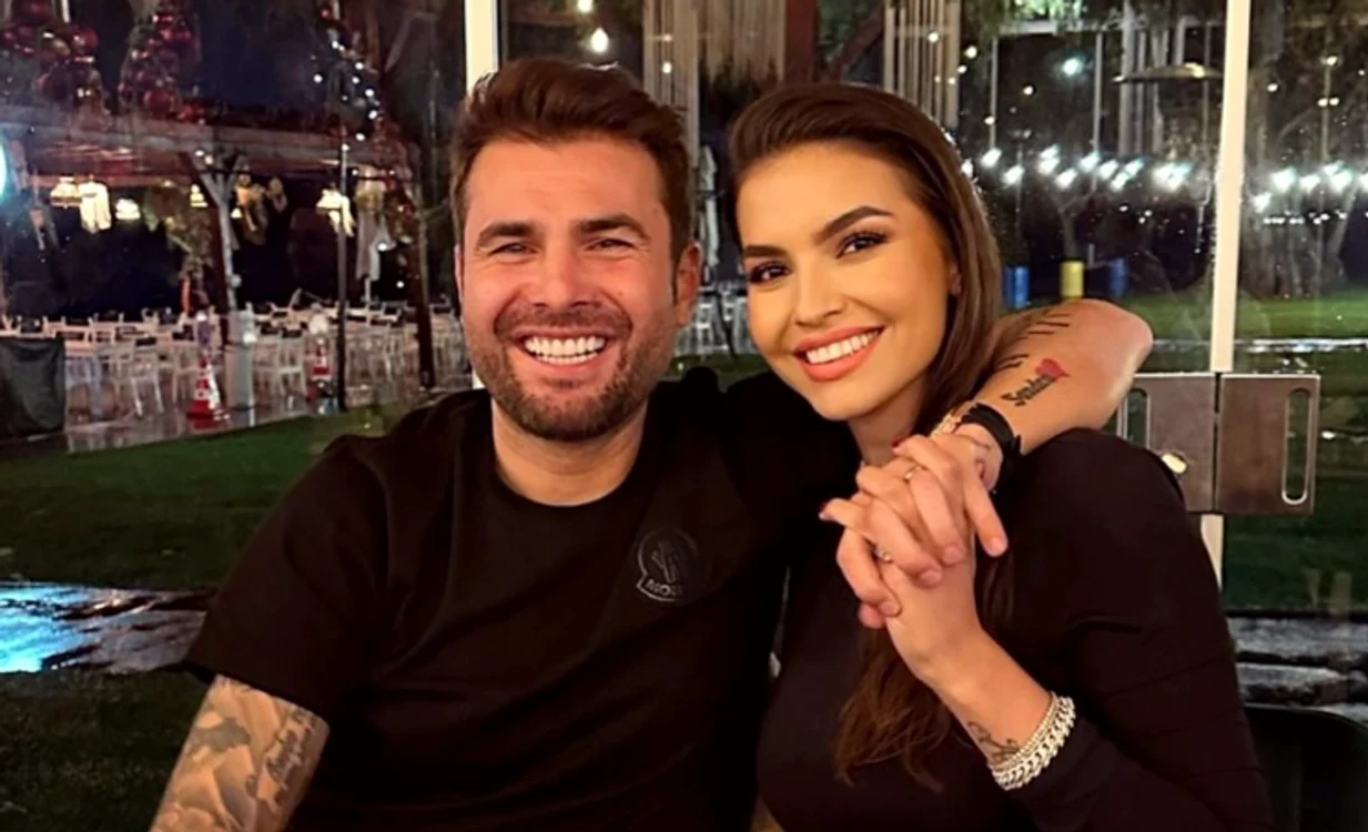 Adrian Mutu alături de soția sa, Sandra