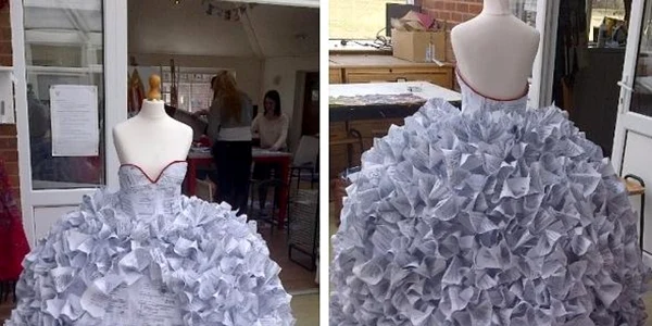 Rochie de mireasă din hârtii FOTO HuffingtonPost