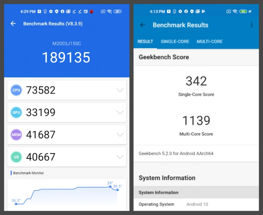Xiaomi Redmi Note 9 teste benchmark