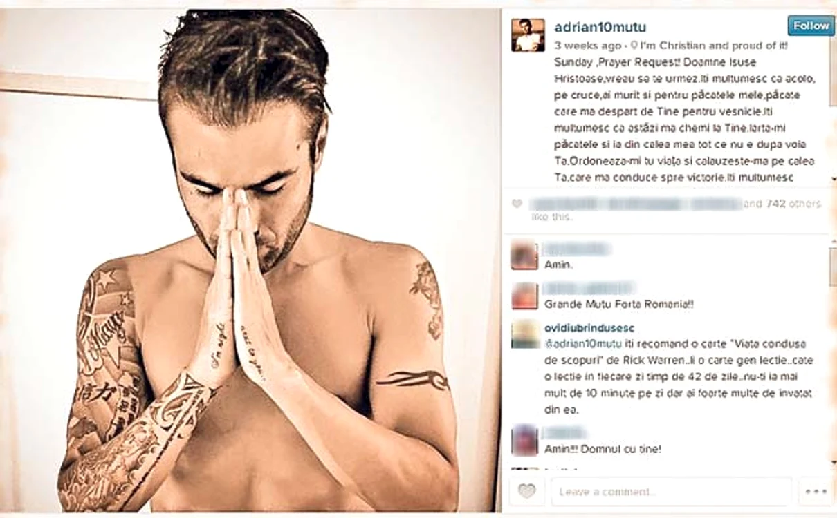 Mutu a şocat în 2014 când a postat pe Facebook o rugăciune