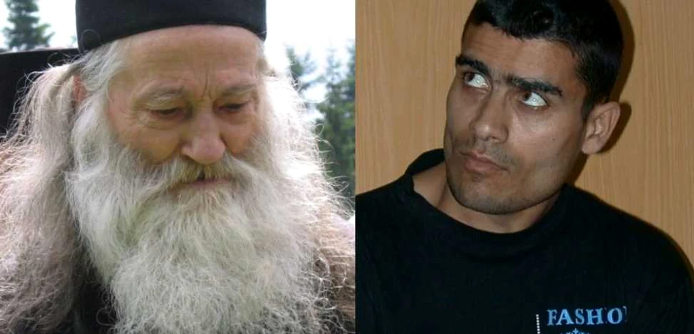 Mihai-Ovidiu Coisin (dreapta) a vrut să-l omoare pe părintele Iustin în 2005
