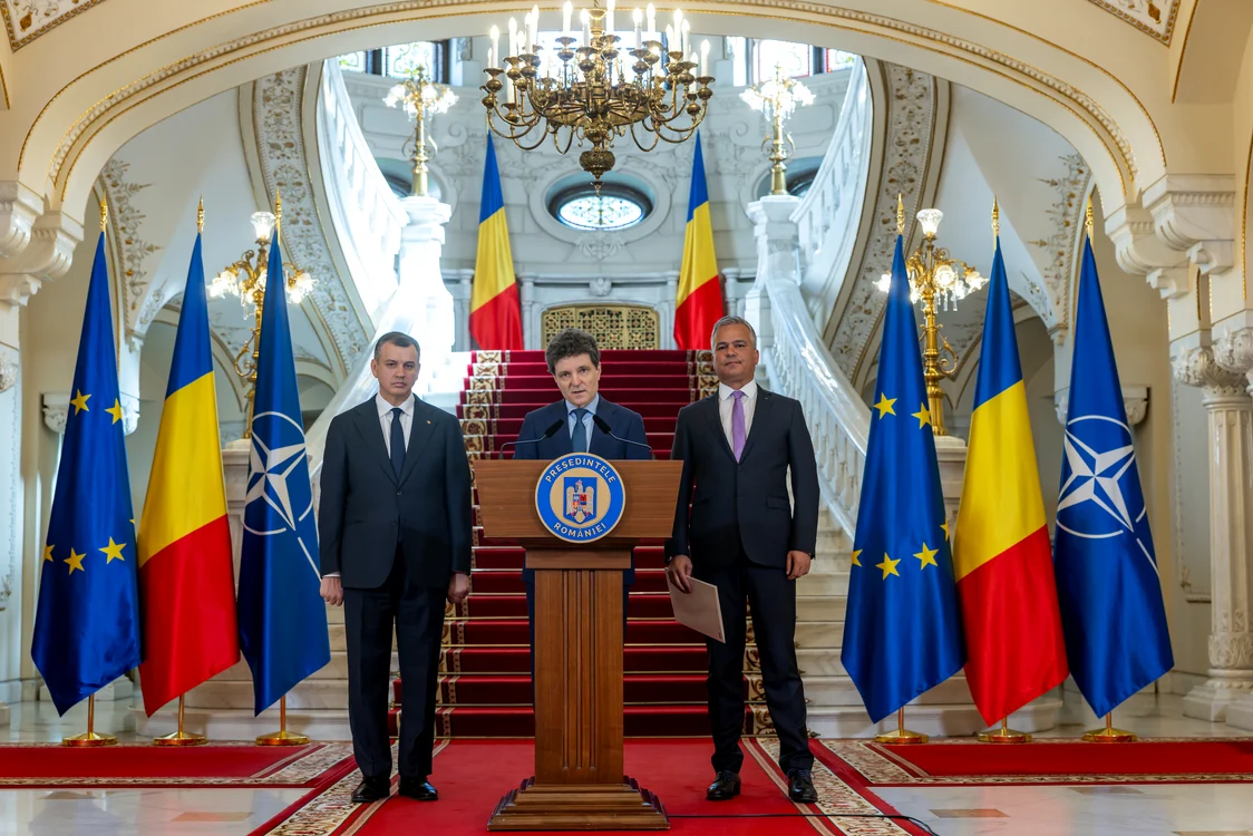 Președintele Nicușor Dan susține o declarație de presă la Palatul Cotroceni