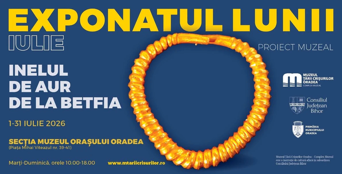 Inelul de aur de la Betfia, exponatul lunii iulie la Muzeul Țării Crișurilor