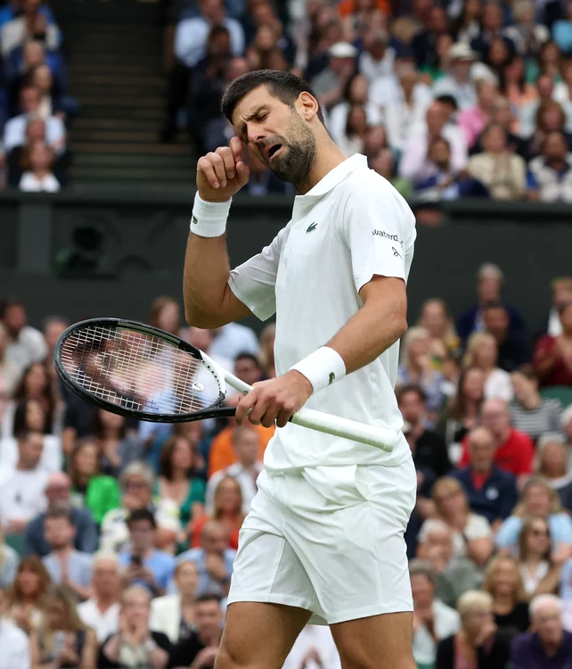 Sârbul, în timpul ”războiului” cu fanii, la Wimbledon. Foto Profimedia