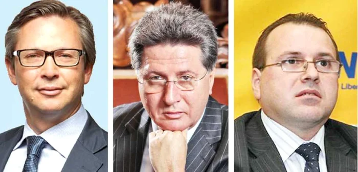 De la stânga la dreapta: Heinrich Vystoupil, care a refuzat funcţia de director general al Tarom, Dan Pascariu, preşedintele CA al Tarom şi Cristian Ghibu, directorul de stat şi apoi privat al CFR