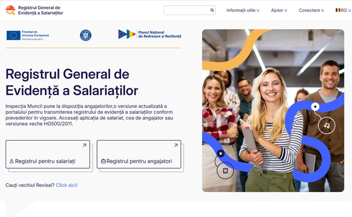 Pagină pe aplicația Reges Online unde angajații pot afla istoricul de muncă