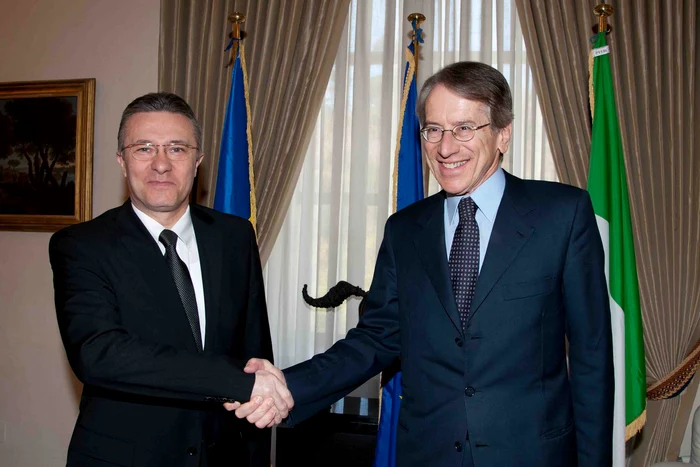 Ministrul de Externe, Cristian Diaconescu, şi omologul său italian, Giulio Trezi
