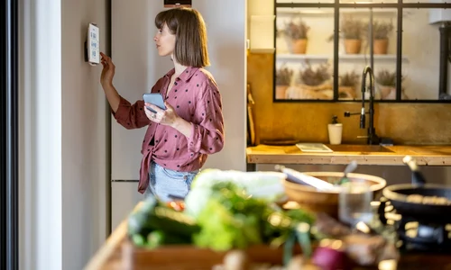 tanara care foloseste sistemul smart home jpg