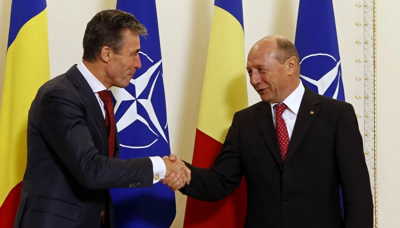 Anders Fogh Rasmussen şi Traian Băsescu, la Palatul Cotroceni FOTO Reuters