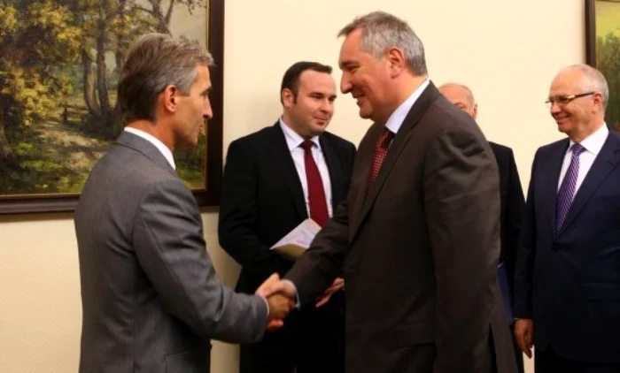 Premierul rus Iurie Leancă şi vicepremierul Dmitri Rogozin