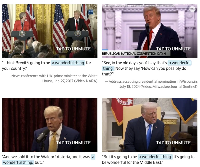 Donald Trump a folosit de mai multe ori expresia „un lucru minunat” FOTO: X