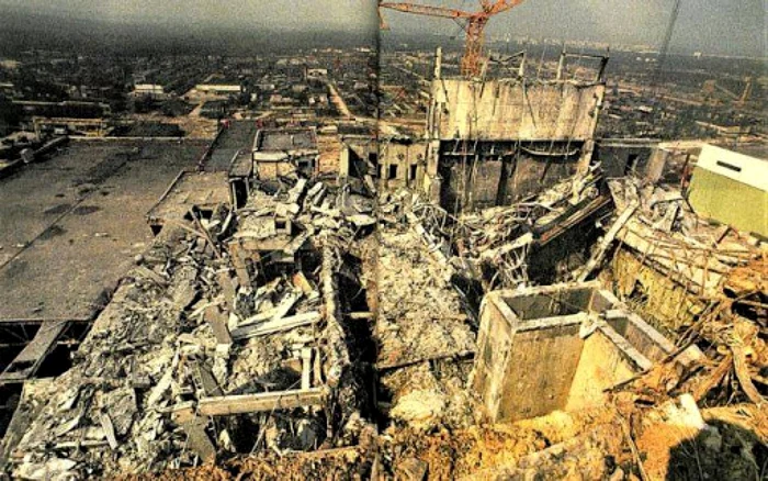 Centrala nucleară de la Cernobîl după accidentul devastator din 1986