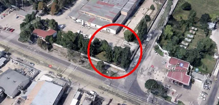 Zona în care se află terenul donat oraşului Galaţi FOTO Google Earth