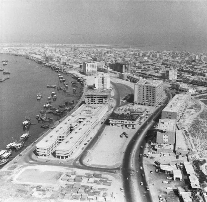 Vedere aeriană din Dubai, din anul 1978
