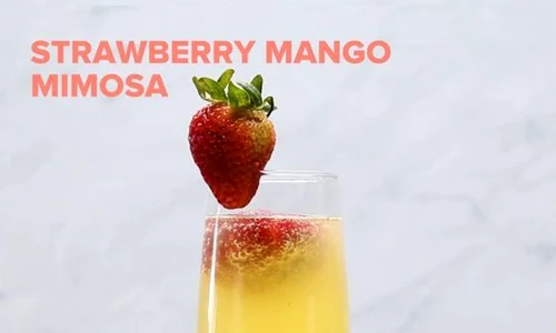 Reţetă de mimosa cu mango şi căpşuni jpeg