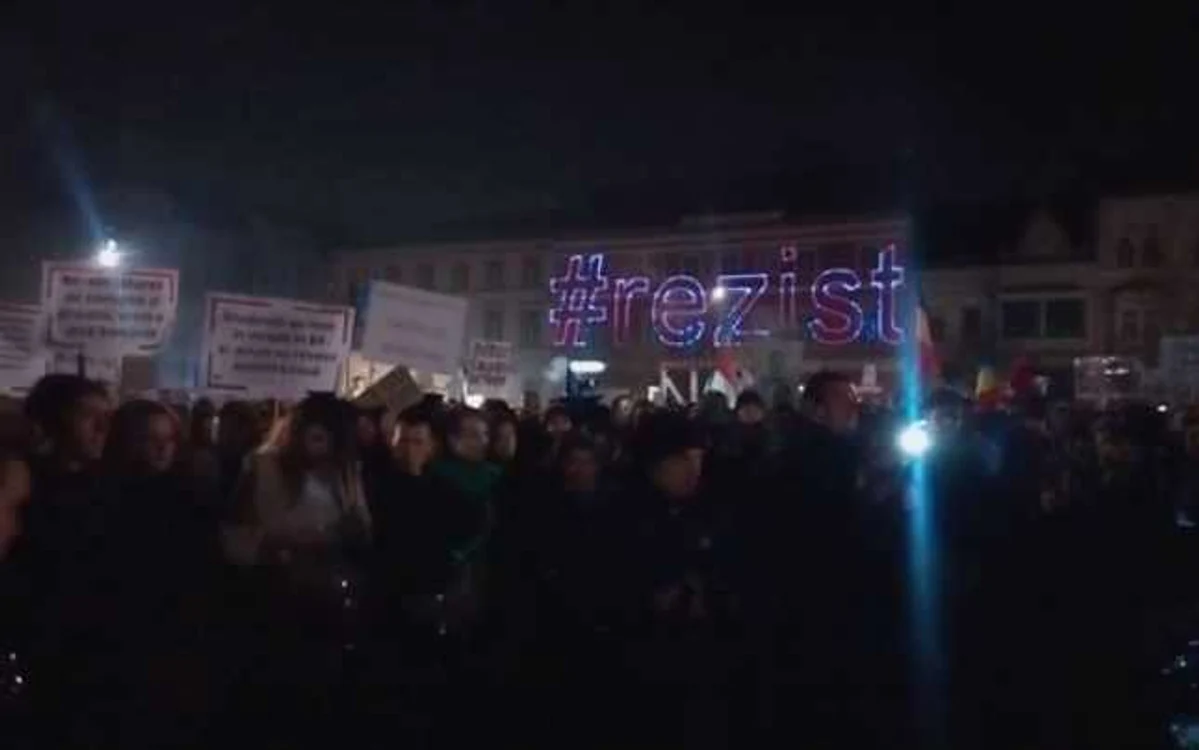 Imagine de la protestele din iarnă de la Cluj. FOTO: Remus Florescu