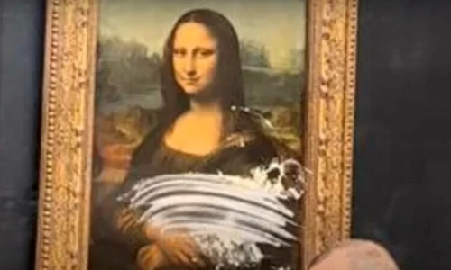 tablou mona lisa murdarit cu o prajitura 