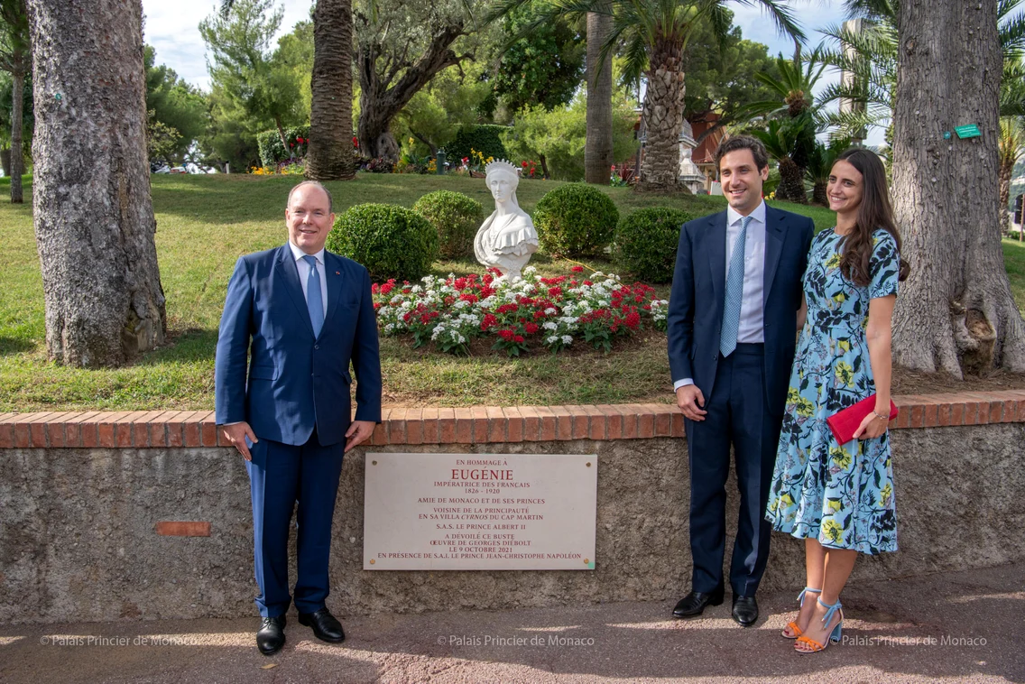 Prințul Jean-Christophe Napoleon, cu soția sa, Olympia, Prințul Albert de Monaco. FOTO: Palatul Princiar monegasc