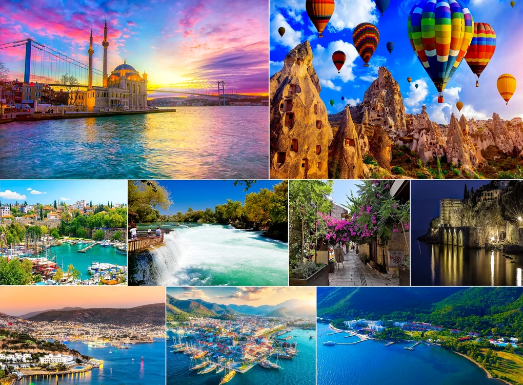 Colaj imagini cu destinații memorabile din Turcia