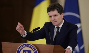 Nicușor Dan și Mark Rutte susțin declarații comune de presă după întâlnirea de la Palatul Cotroceni. FOTO Inquam Photos / George Călin