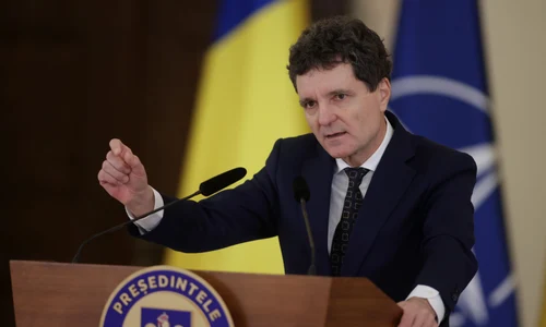 Nicușor Dan și Mark Rutte susțin declarații comune de presă după întâlnirea de la Palatul Cotroceni. FOTO Inquam Photos / George Călin