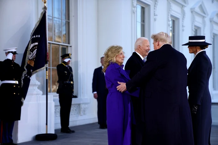 Joe și Jill Biden primesc viitorul cuplul prezidențial la Casa Albă FOTO EPA-EFE