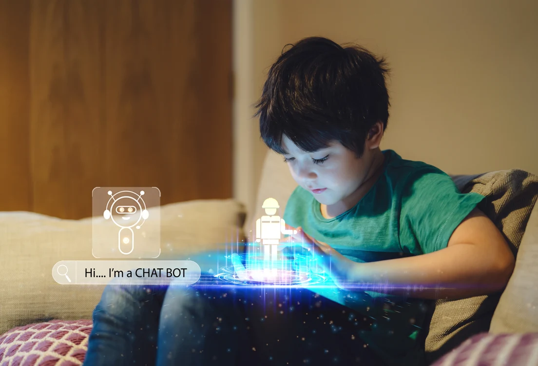 Copil - tableta - chat bot - inteligenta artificială FOTO Shutterstock 