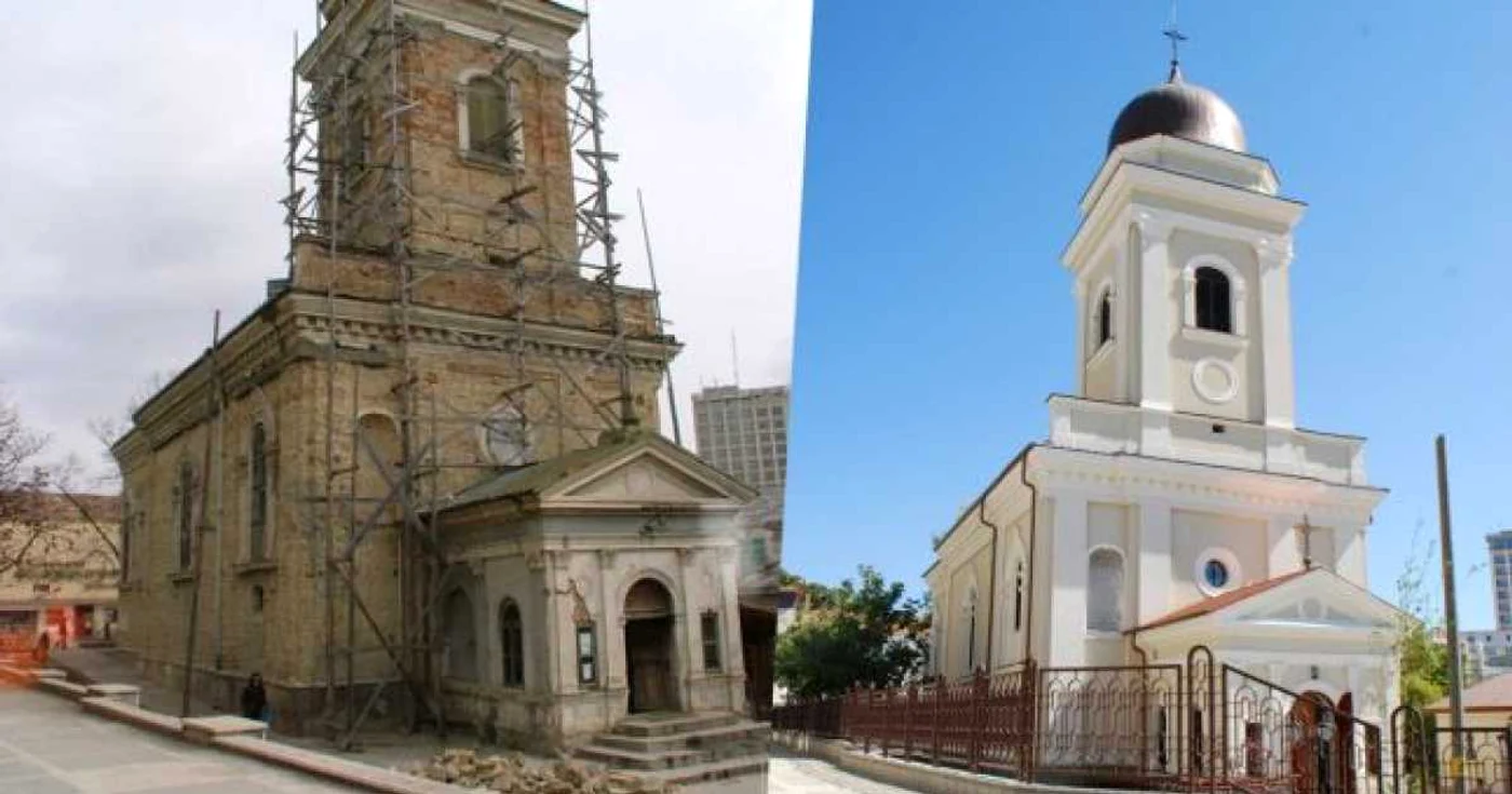 Biserica Banu din Iaşi înainte şi după restaurare