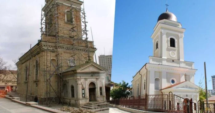 Biserica Banu din Iaşi înainte şi după restaurare