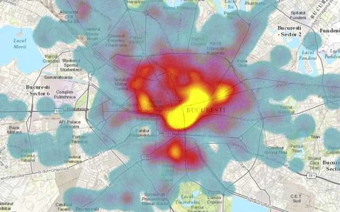 Bucureşti,
harta de risc în caz de seism (sursa Hotnews.ro)