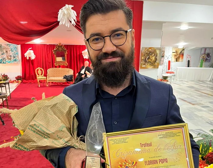 Trofeul Crizantema de Aur, câștigat de Florian Popa. SURSA Facebook Cetatea Romanței