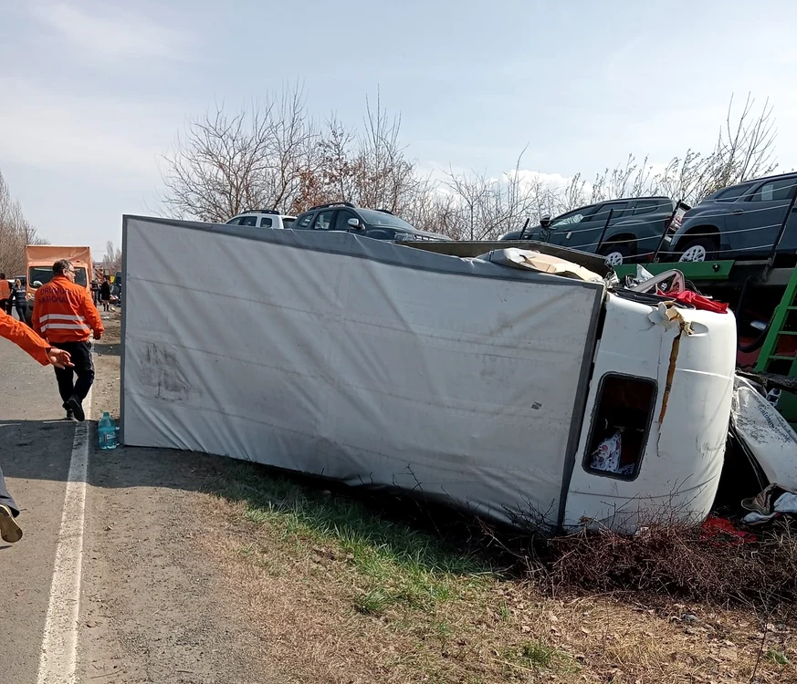 Accident în apropiere de Margina FOTO DRDP Timișoara