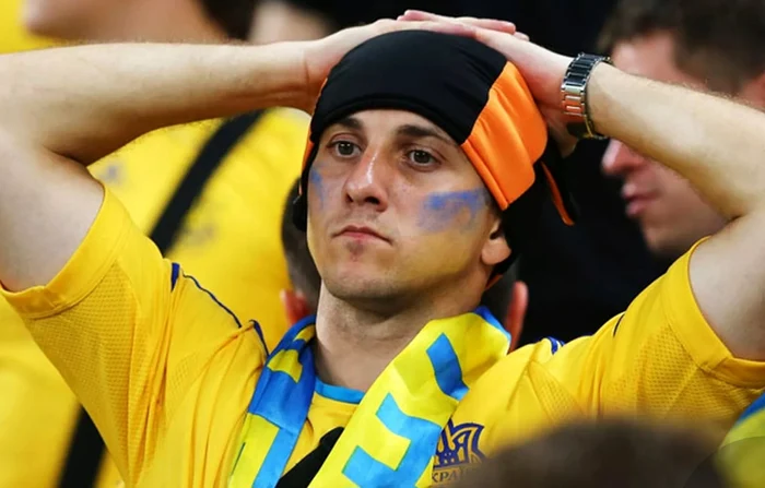 Suporterii Ucrainei au asistat la un prim meci de coșmar la Euro 2024. FOTO: Platforma X