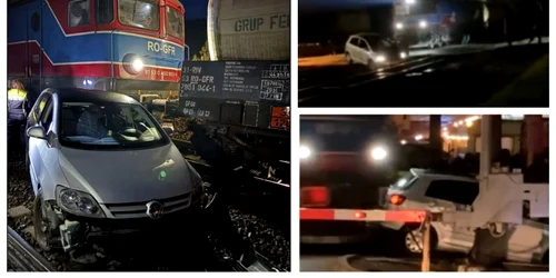 Mașină lovită de tren în Bușteni Foto Captură video Youtube jpg