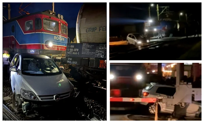Mașină lovită de tren în Bușteni Foto: Captură video Youtube