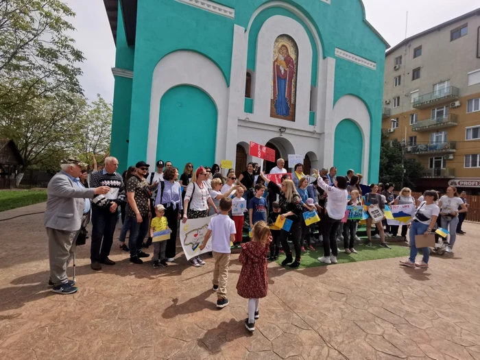 Mitingul refugiaţilor ucraineni din Timişoara FOTO Ş. Both