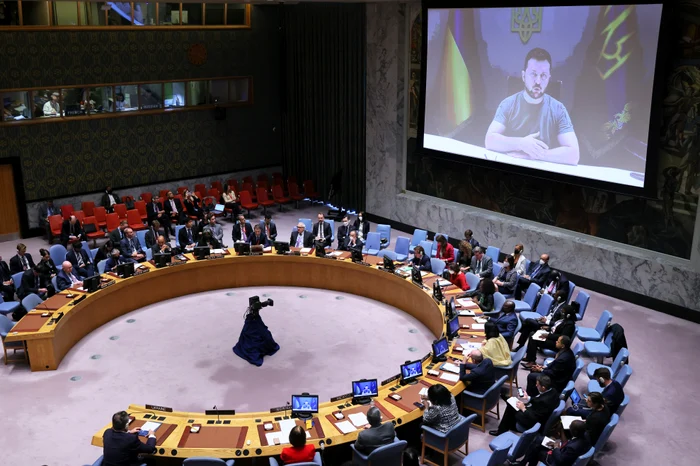 Zelenski, prin videoconferință la Adunarea Generală a ONU de anul trecut FOTO Getty Images