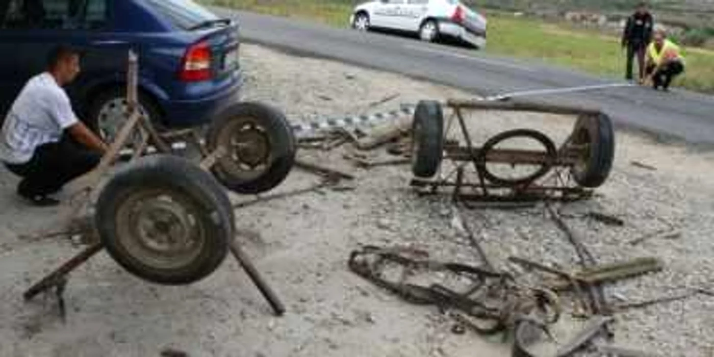 Bătrânul care conducea căruţa se află internat la Spitalul Judeţean de Urgenţă Slatina (Arhiva Adevărul)