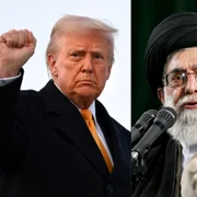 COMBO Ayatollahul Ali Khamenei - Donald Trump și Benjamin Netanyahu FOTO AFP