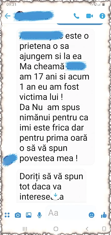 Fragment din conversaţia cu fata de 17 ani
