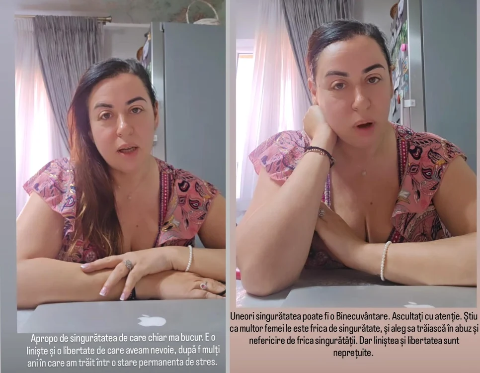 Oana Roman, despre singurătate / foto: Captură InstaStory