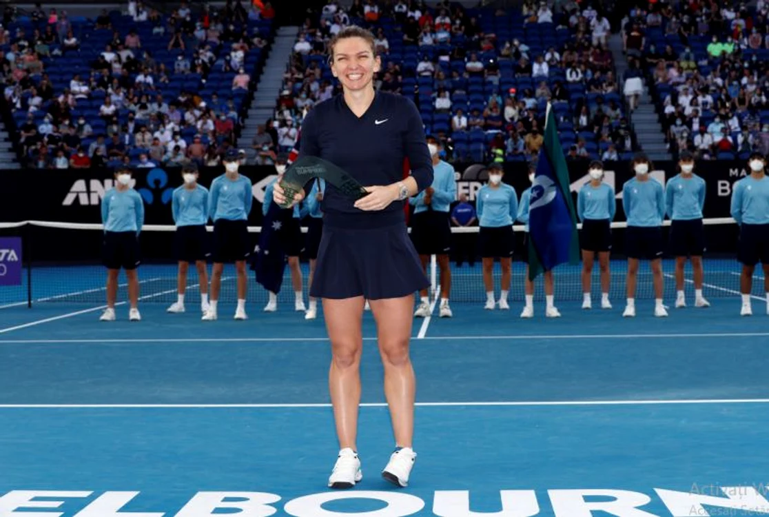 Simona Halep, fericită după victorie obținută la Melbourne (FOTO: Gulliver/ Gettyimages)