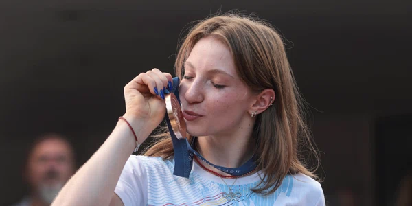 Ana Barbosu primeste medalia de bronz la Bucuresti, 16 august 2024. Inquam Photos George Calin