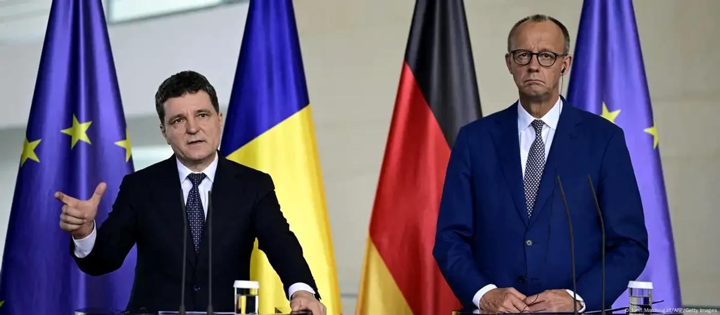 Nicușor Dan alături de cancelarul Friedrich Merz la Berlin (pe 18 iulie)