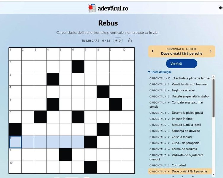 Provocarea zilei pe „Adevărul”. Știi să rezolvi rebusul de sâmbătă, 17 octombrie?
