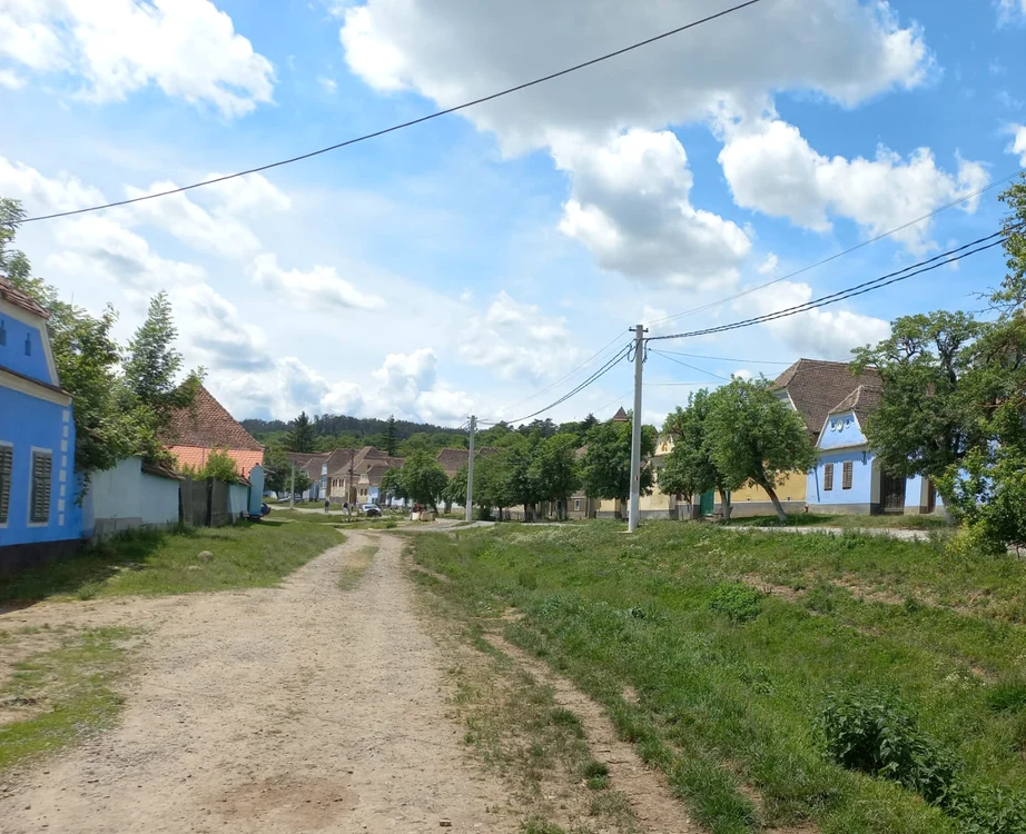 Drumul din fața casei Regelui Charles, din Viscri, care ar trebui reabilitat FOTO Ioan Buciumar