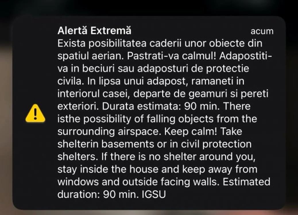 Mesaj Ro-Alert pentru Tulcea și Galați FOTO ISU Tulcea
