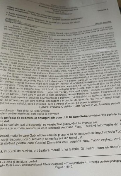 Bacalaureat 2024. Au apărut Subiectele la Limba română DOCUMENT