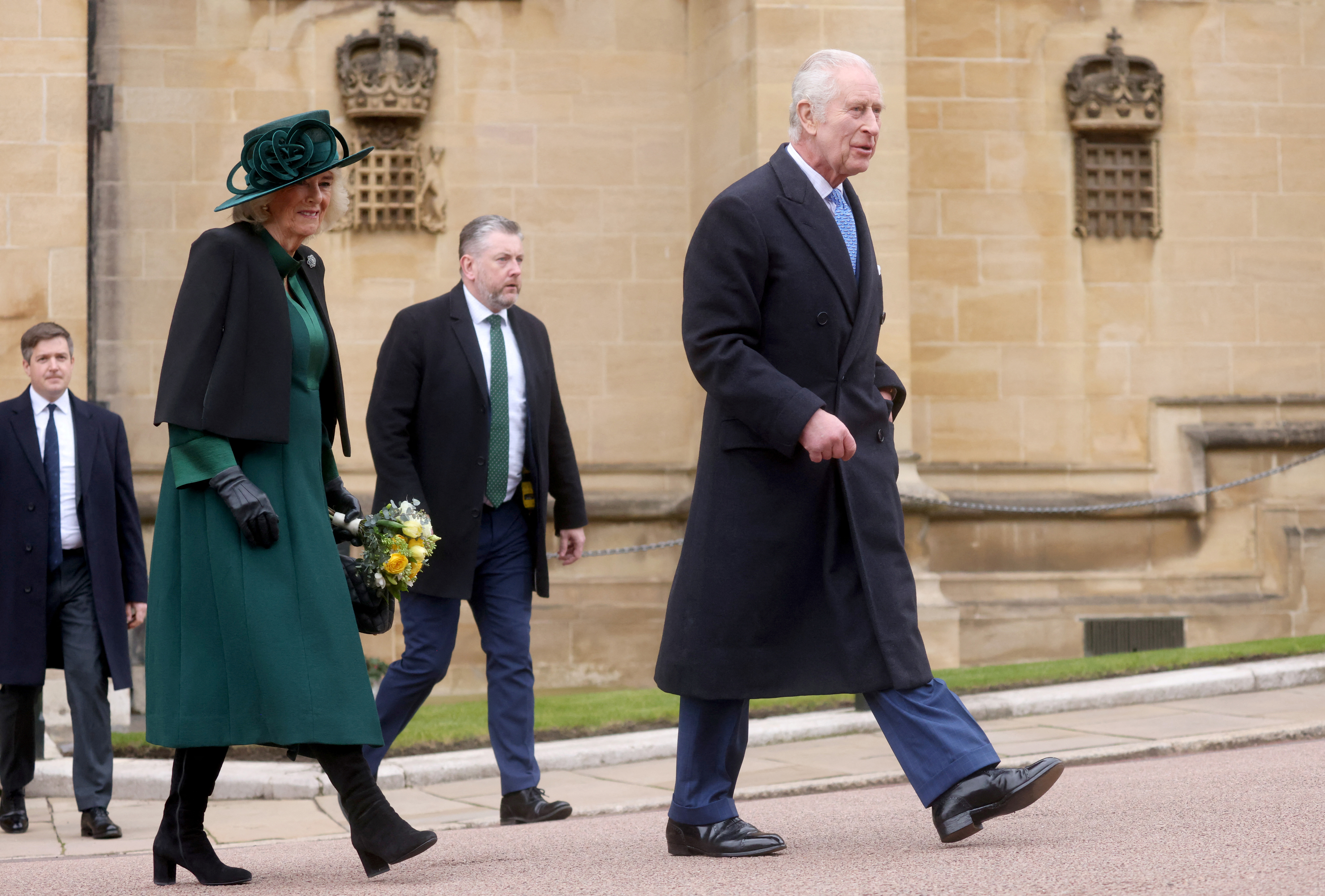 Regina Camilla în verde, cu Regele Charles, GettyImages