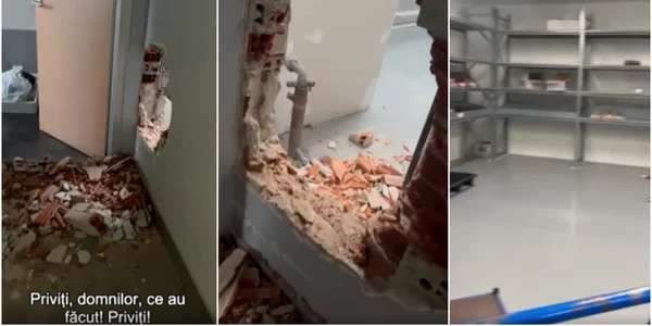 Jaf ca-n filme la un depozit de alimente românești de lângă Torino. 